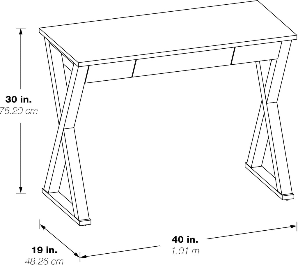 OSP Home Furnishings Marna Modern Writing Home Office Desk with Drawer, Weathered White Finish