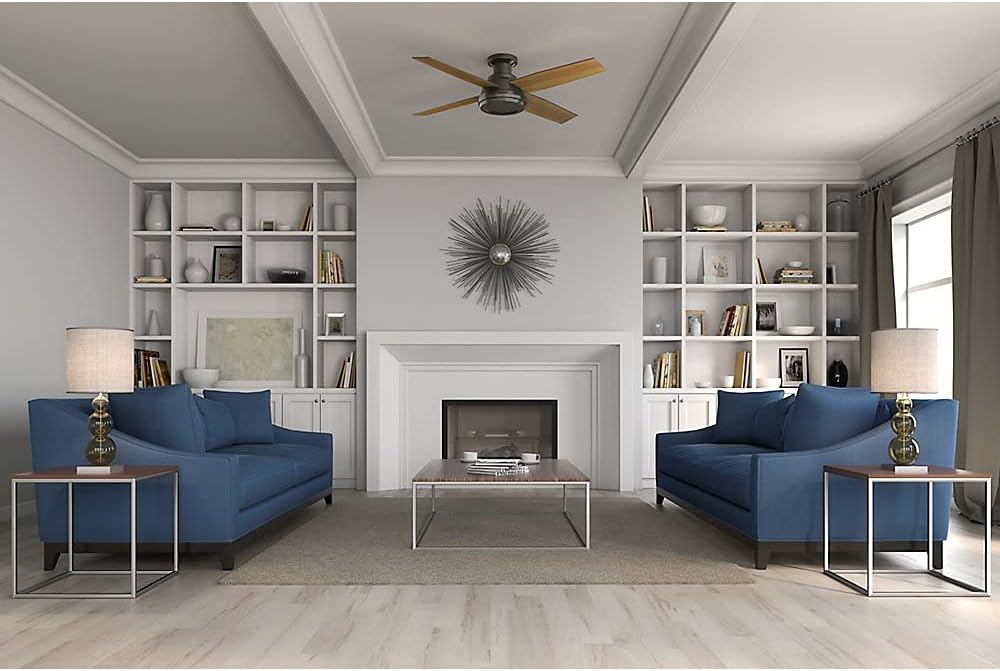 Hunter Fan 52 inch Low Profile Modern Ceiling Fan with Remote Control, Noble Bronze (Renewed)