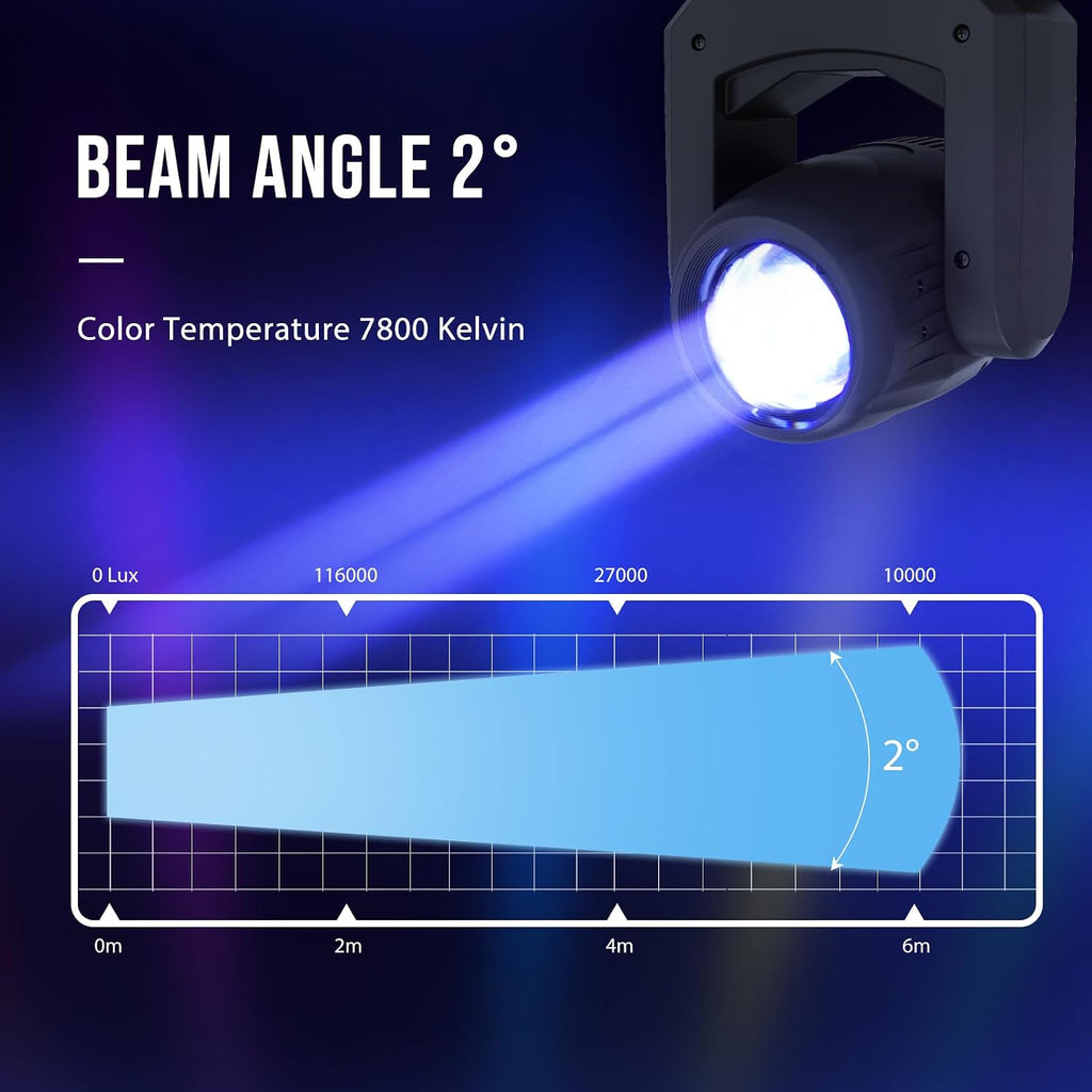 100W LED Moving Head Lights Beam 14Gobos 11Colors 8 Face Roto Prism Super Bright Dj Disco Light Spotlight Stage Light for Wedding Party Church Live Show Club (1 Pack)