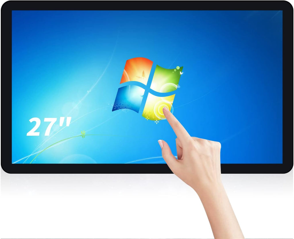 27 inch Touch Screen PC Monitor, Intel i3, 4GB RAM, 128G SSD, 16:9 FHD 1080P, Windows 10, Smart Board for Classroom, Meeting & Home, USB, VGA & HD-MI Monitor