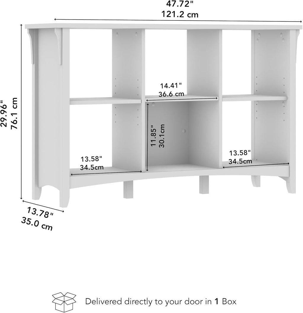 Bush Home Salinas 6 Cube Organizer in Vintage Black, Office Storage Solution, Home Organizer with Open Shelving, Compact Unit for Books and Supplies