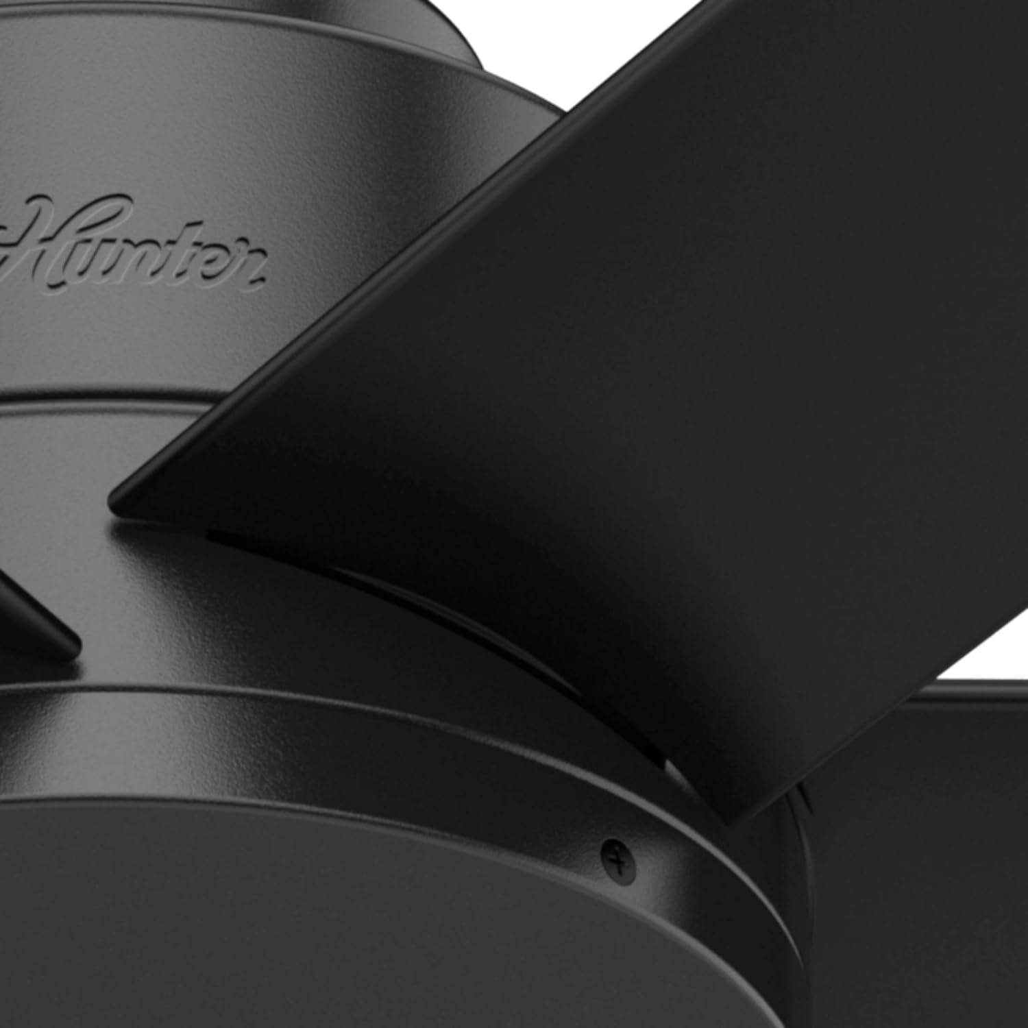 Hunter 44 inch Outdoor or Indoor Ceiling Fan No Light - Black Ceiling Fan without Light, For Patio, Porch, Garage, or Living Room, Standard Mount, 6 Blades, Wall Control - Kennicott 59613, Matte Black