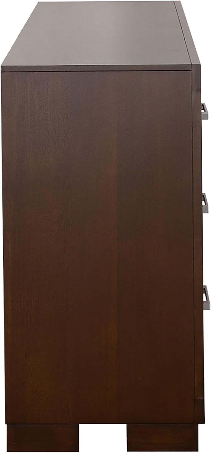 Coaster Home Furnishings Jessica Contemporary 64-inch 6-Drawer Bedroom Dresser Clothing Storage Cabinet Wide Chest of Drawers Organizer Unit Cappuccino 200713