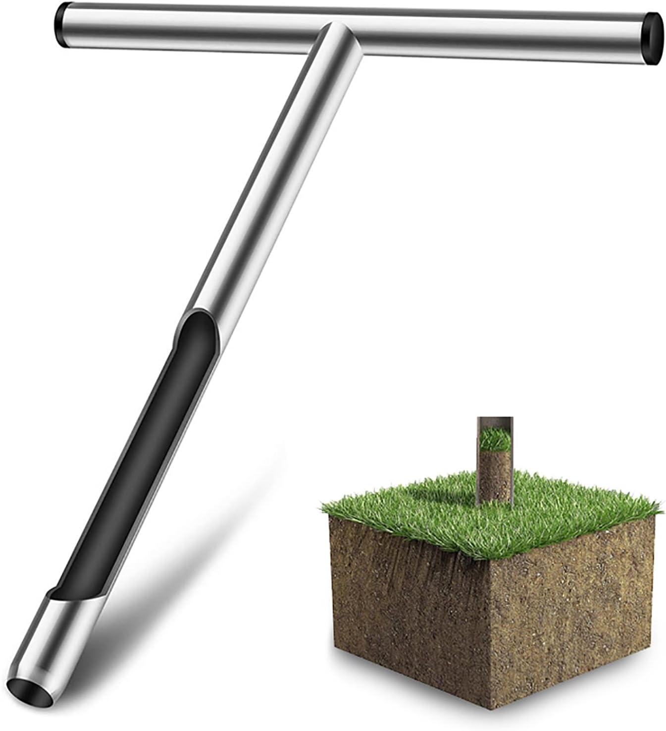 Soil Sampler Probe Kit - 21' T-Style Handle Soil Testing Tool for Accurate Plant Care, Garden, Lawn & Farm Soil Sampling - Essential Gardening Equipment