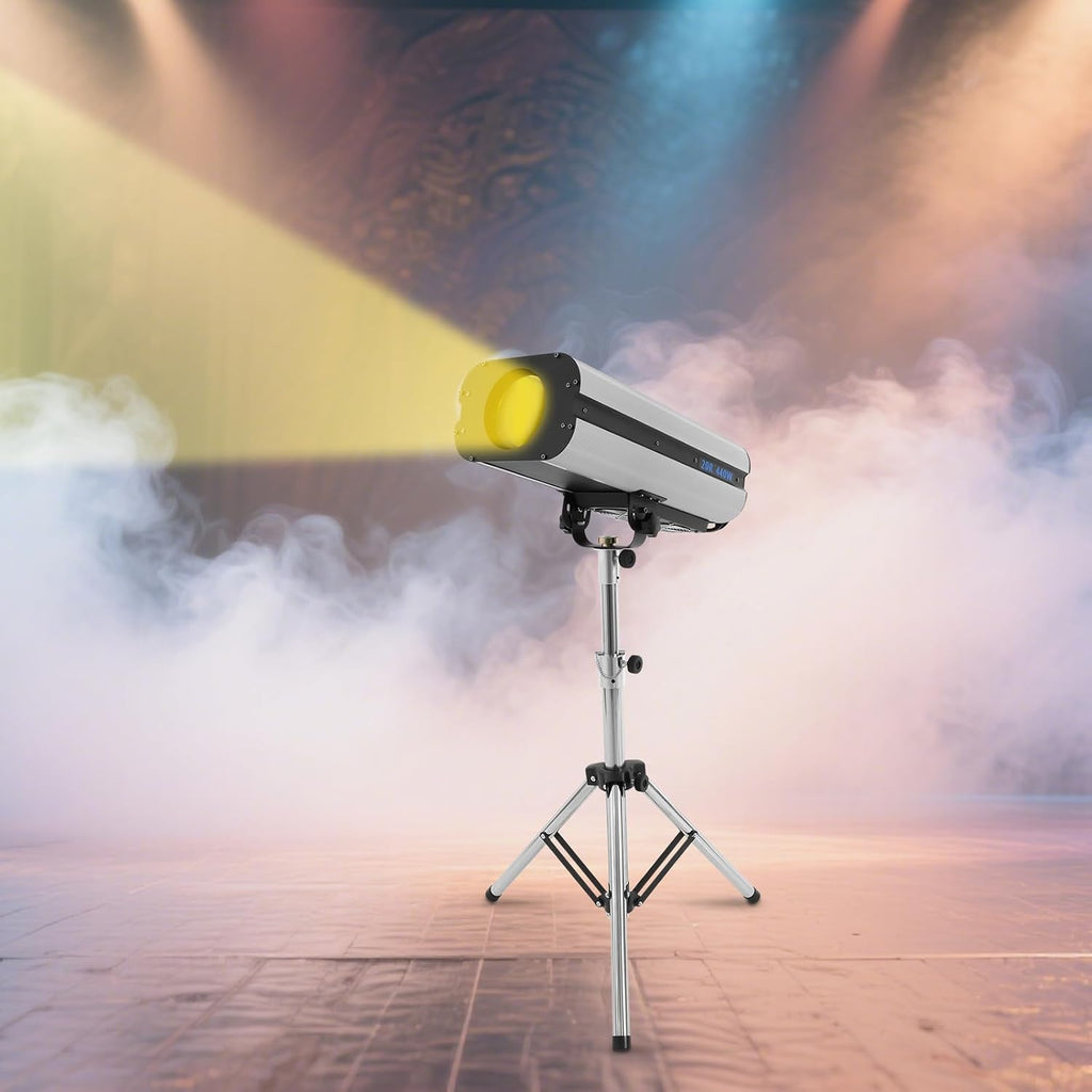 440W Stage Spotlight Withtripod Stand, LED Stage Light DMX and Manual Control, Adjustable Aperture Color Temperature 328.08-393.7ft Beam Distance, Follow Spotlight for Theatres, Parties