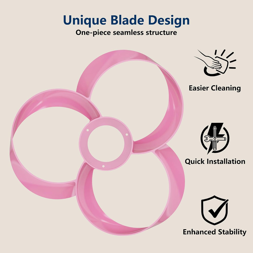 FANX 22 Inch Ceiling Fan with Light and Remote, Quiet DC Motor, Dimmable LED, Reversible 3-Speed Control, Easy Installation Downrod Fan for Small Rooms (Pink)