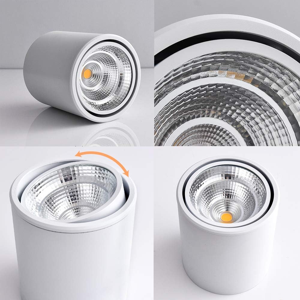 LED Accent Uplight with White Foot Switch Portable Spot Light 5W LED Barrel Type Spotlight Decorative Light Backlight Leaning for Stage Background Wall Spotlight 3-Pack