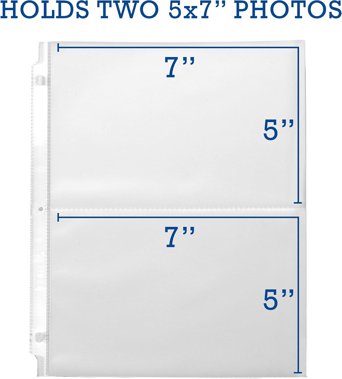 Samsill 5x7 Photo Album Refills, 100 Pictures, 3-Ring Binder Sleeve Inserts, 2 Pocket Photo Page for 5x7 Photographs, Postcards, Recipe Cards, 400 Pictures Total (Pack of 1000)