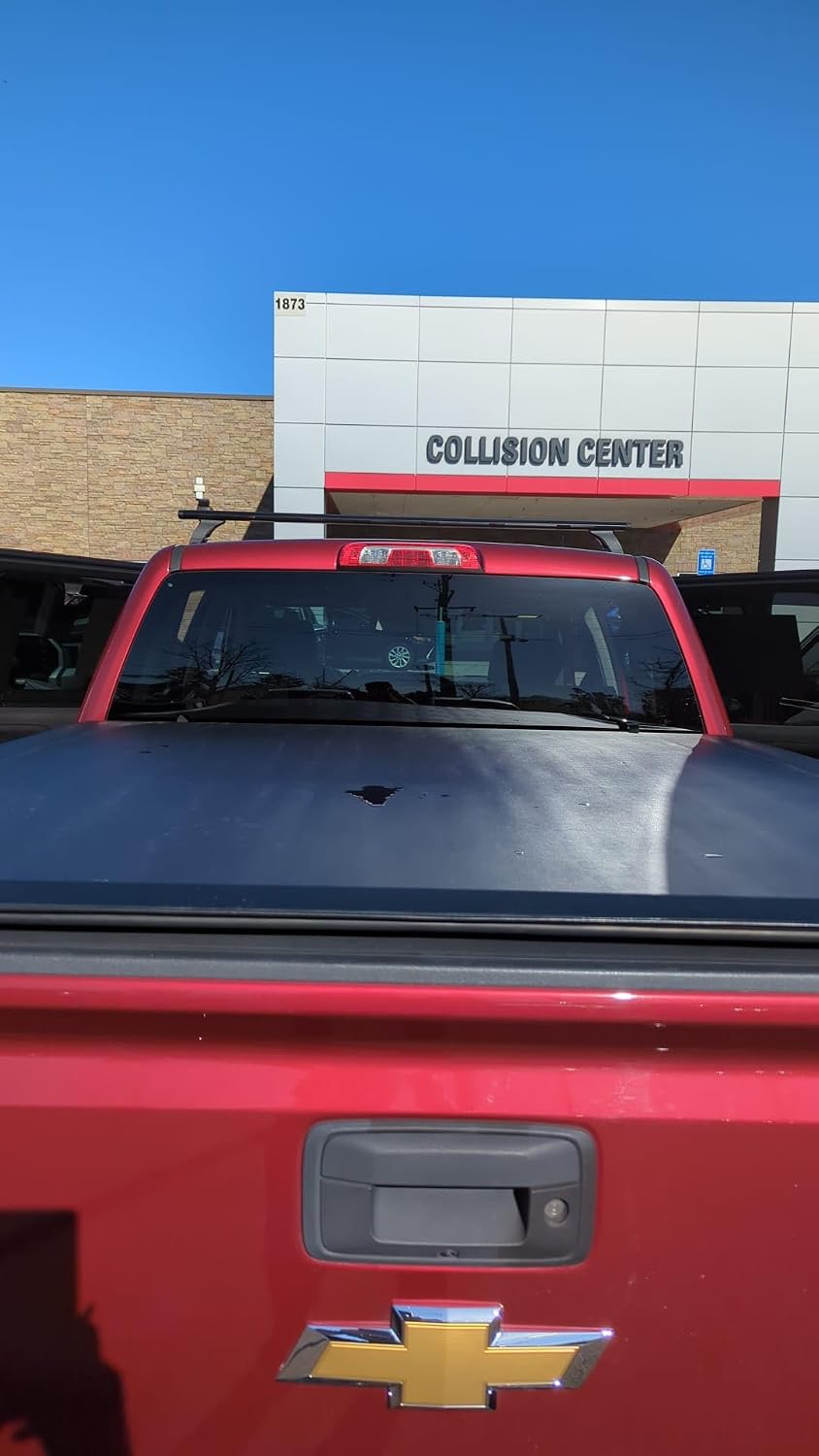 Roof Rack Cross Bars for Chevy Chevrolet Silverado 1500 Fits 3rdGen (2014–18) 4thGen (2019–2025) Bare Roof Clamp-On 330 lbs Capacity Aluminum T-Slot Bars Lockable Heavy-Duty No-Drilling (Silver)