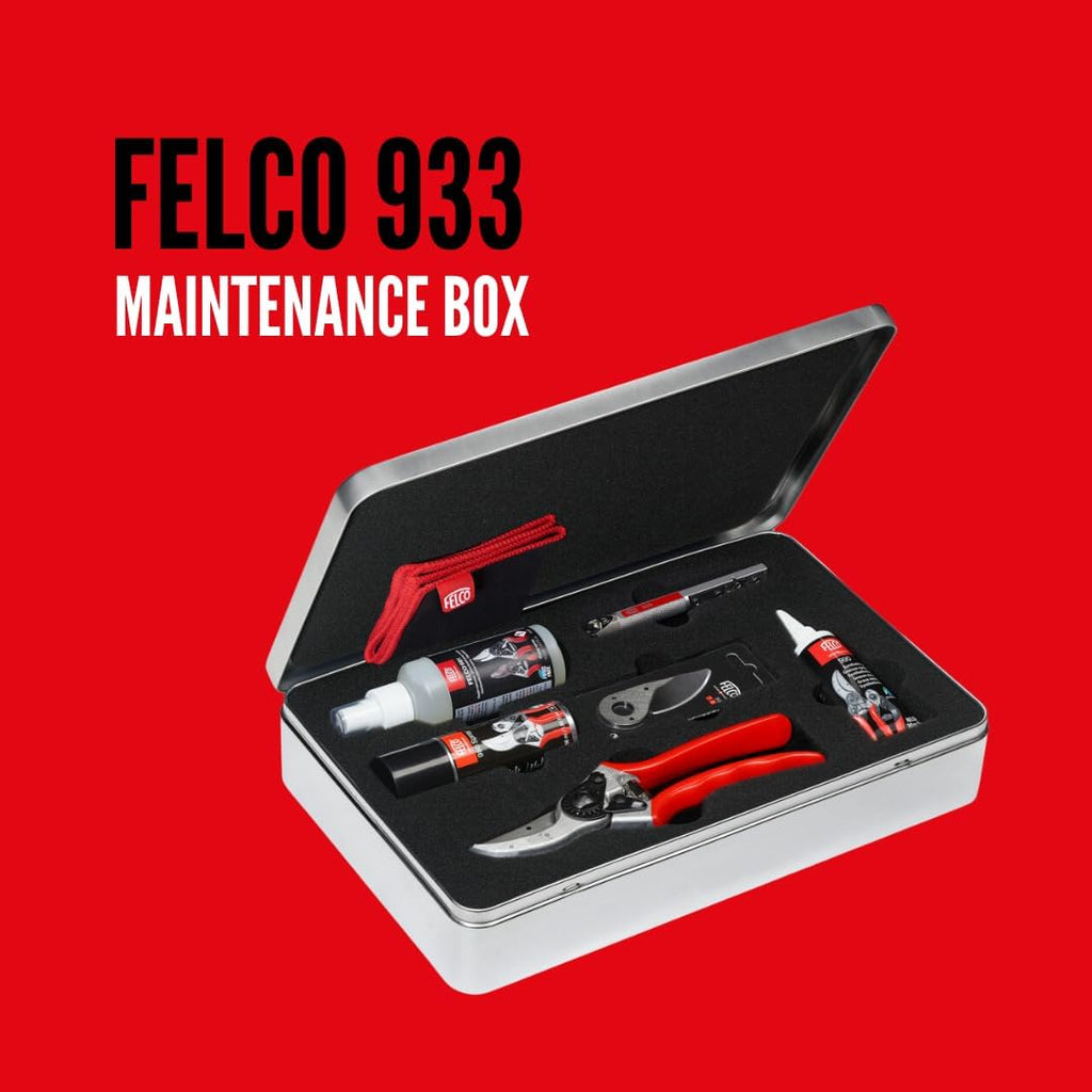 FELCO 933 Premium Pruning Kit – Includes 2, The Original Forged Aluminum Hand Pruner, Spare Blade, Sharpening Tool, Lubrication Spray & Cleaning Cloth | Swiss-Made Garden Tool Gift Set