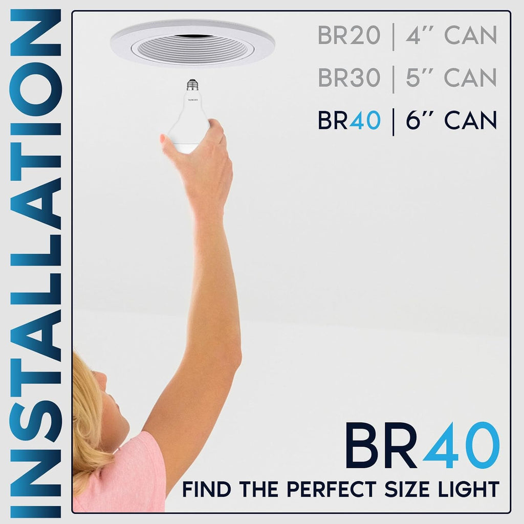 Luxrite BR40 LED Light Bulbs, 85W Equivalent, 3500K Natural White, Dimmable, 1100 Lumen, LED Flood Light Bulb, 13W, E26 Medium Base, Indoor/Outdoor - Perfect for Office and Recessed Lighting (10 Pack)