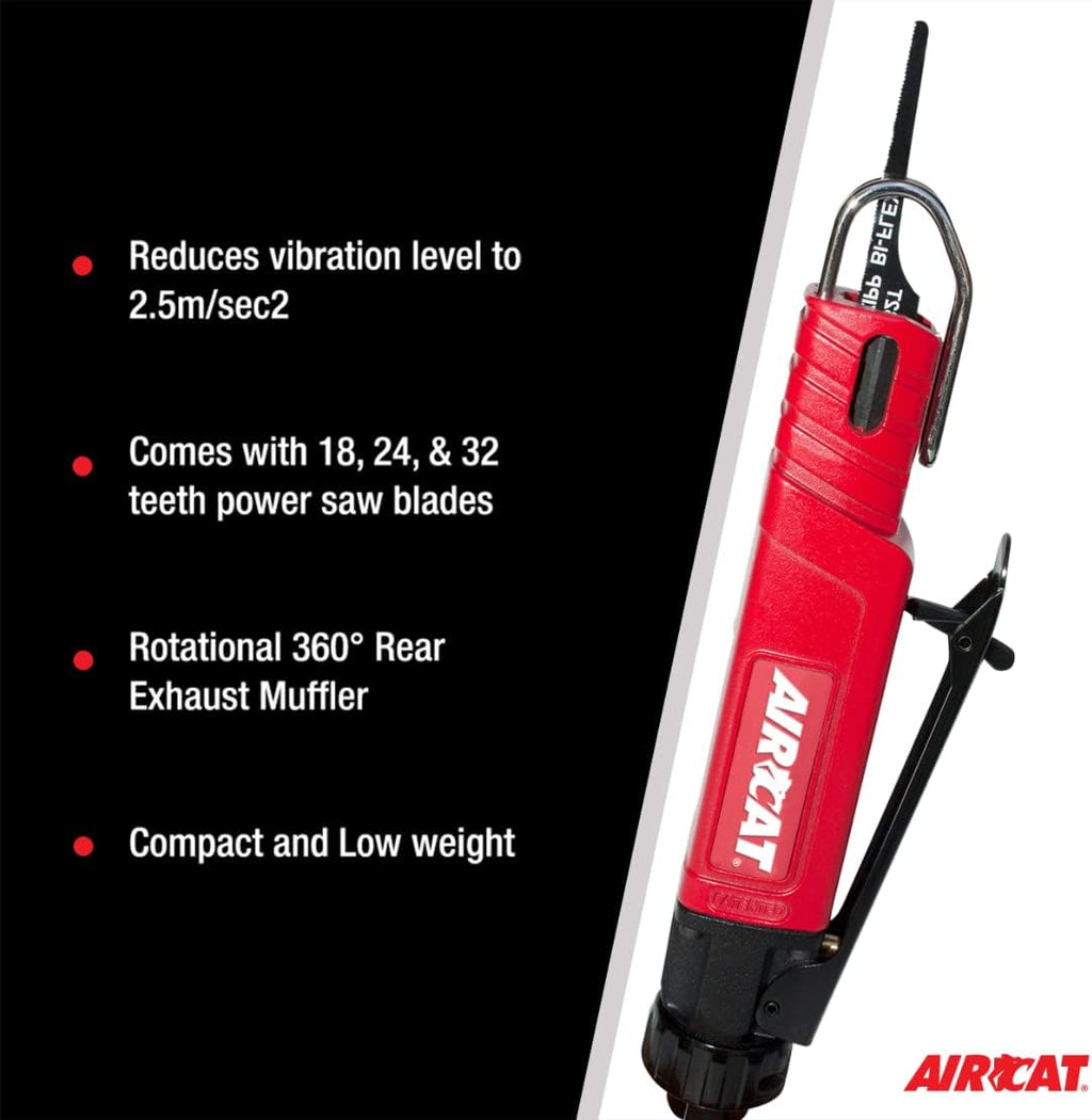 AIRCAT Pneumatic Tools 6350 Low Vibration Reciprocating Air Saw 9,500 Strokes per Minute