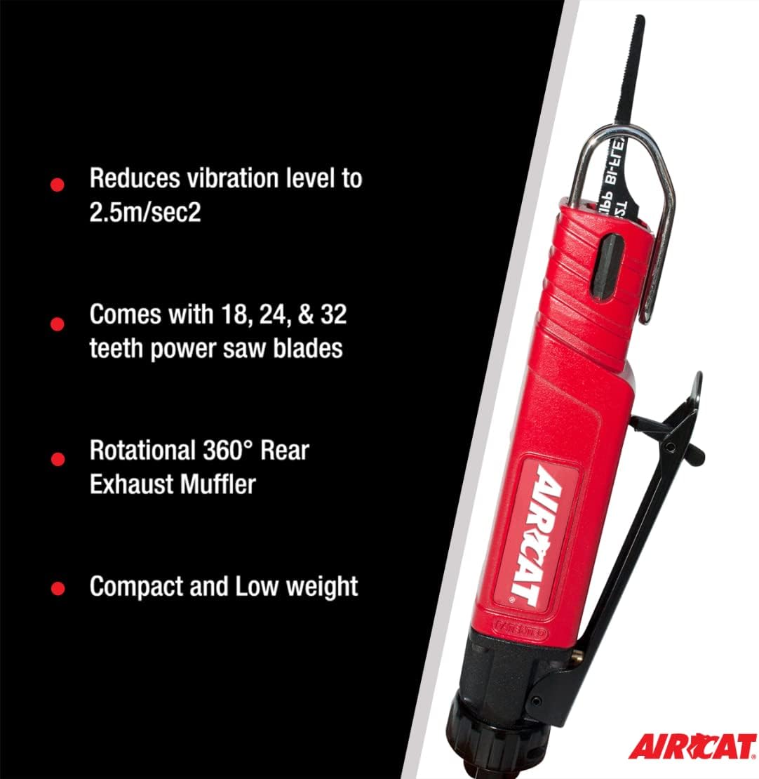 AIRCAT Pneumatic Tools 6350 Low Vibration Reciprocating Air Saw 9,500 Strokes per Minute