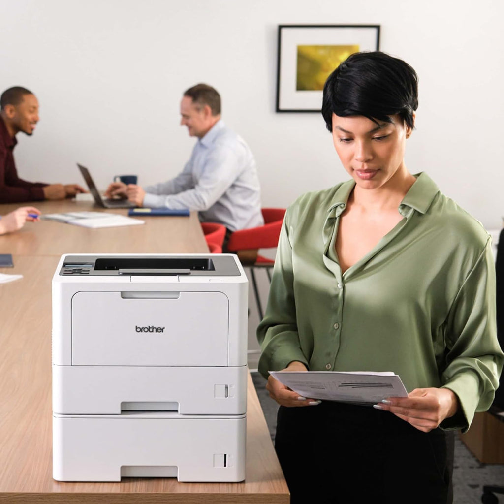Brother HL‑L5210DWT Business Monochrome Laser Printer Bundle with 26‑Month Protection Plan, Printer Essentials Digital Download, 6FT 4K HDMI 2.0 Cable & 6FT USB Type‑A to Type‑B Printer Cable