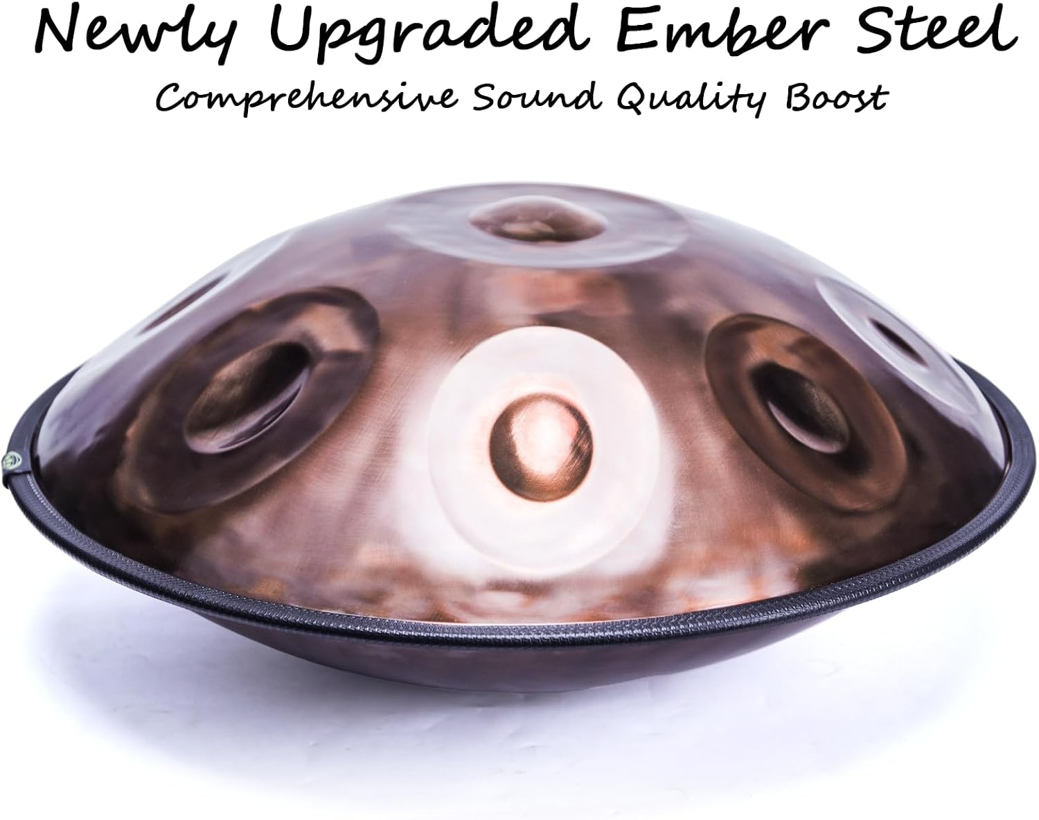 'SINGOFIRE' New Upgrade Advanced Handpan Drum, Ember Steel Handpan, 10-Notes with Bag, 22-Inch 440Hz D Minor Kurd, Telescopic Drum Stand, Copper Glow Pupil
