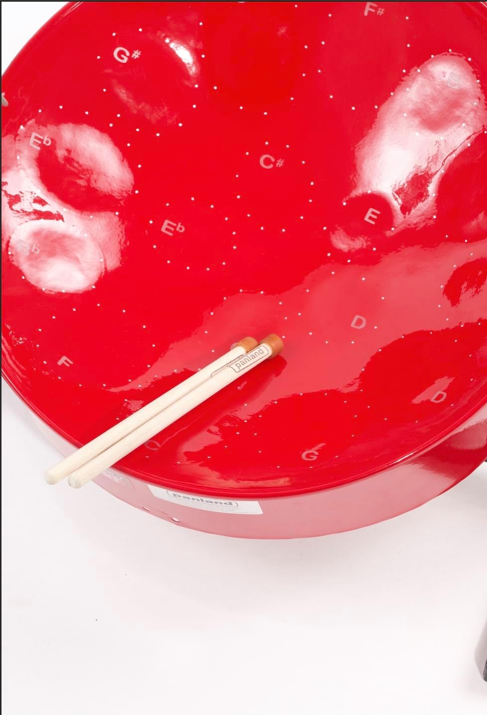 Panland Mini Tenor Steelpan (Steel Drum) Authenthic Intermediate Step to Full Tenor Pan (17 Notes - Chromatic Scale (C5–E6) - RED
