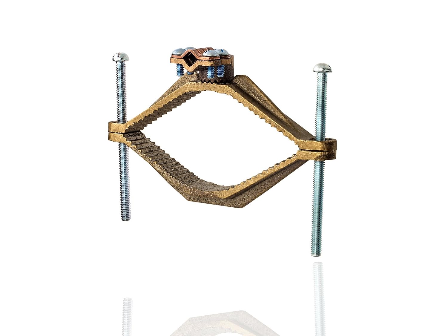 NSI G-16 Heavy Duty Bronze Ground Clamp, 4-1/2' - 6' Water Pipe Size, 8-4/0 Stranded Ground Wire Range