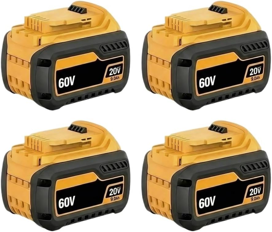 20V/60V Replacement Lithium-Ion High Battery Compatible With Dewalt DCB200 DCB204 DCB612 DCB206 Drill Cordless Power Reciprocating Saw Tool Packs(4pcs 9AH)
