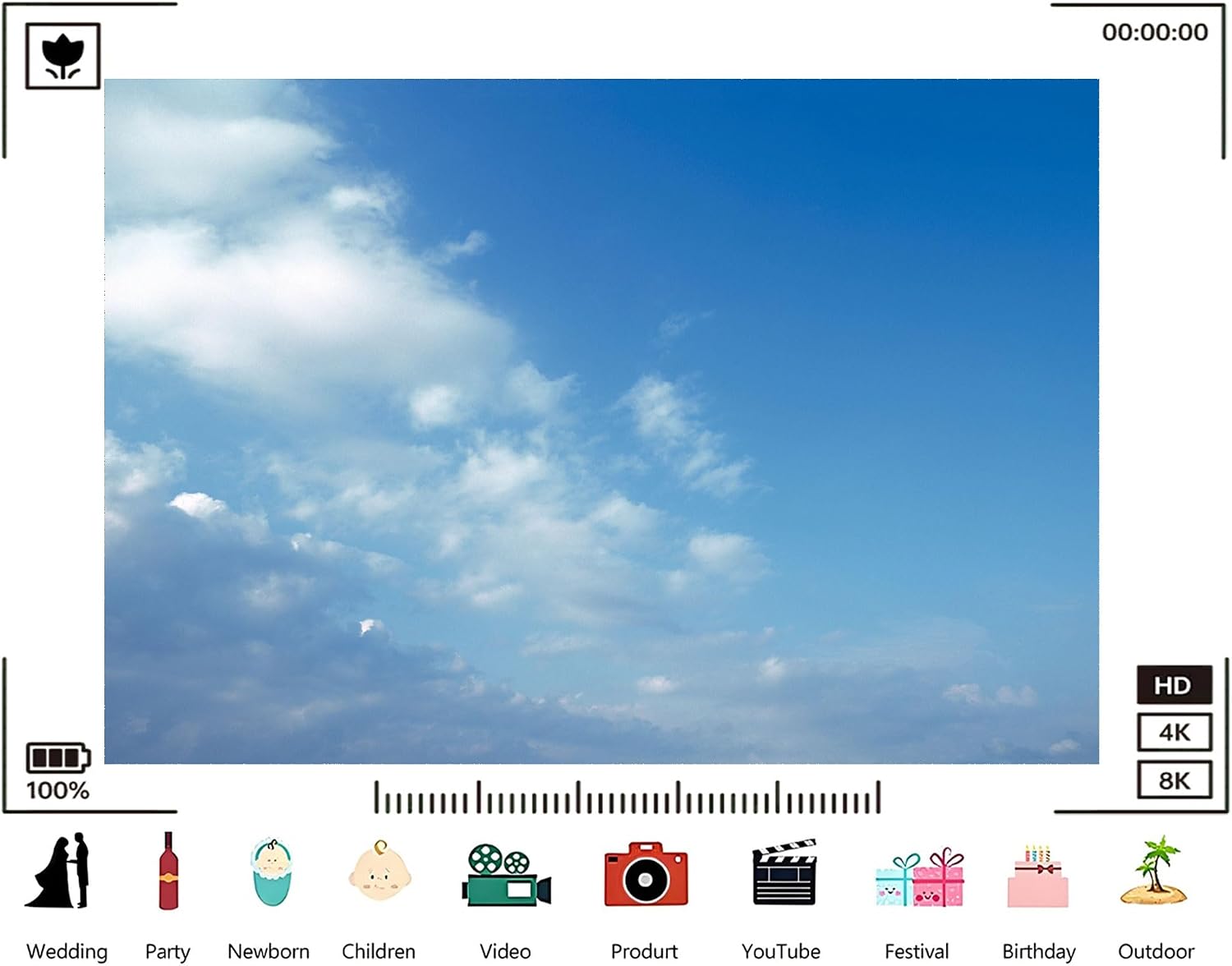 Trykid 20x10ft Blue Sky White Clouds Backdrop Clear Sky Clouds Natural Scenery Photography Background Newborn Baby Shower Wedding Ceremony Birthday Party Decoration Photo Prop