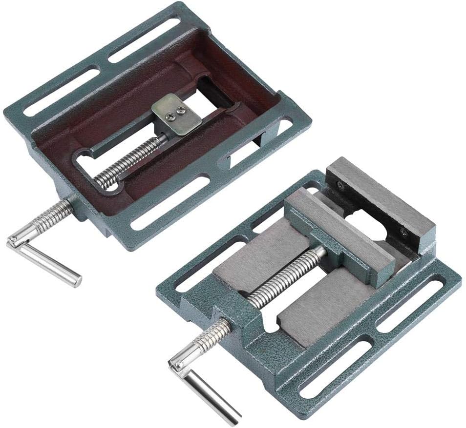 Industrial Drill Press Vice, 6inch 45# Steel Jaw Opening Cast Iron Bench Clamp Vise for Milling, Drilling, Woodworking and Machinery Maintenance.