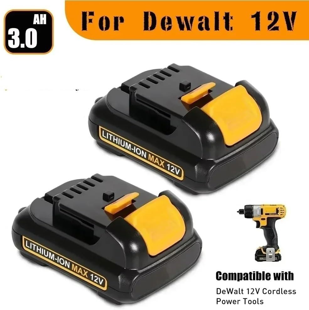 12V Max Li-ion Battery Compatible with Dewalt DCB120 DCB127 Replacement for DCB124 DCB123 Cordless Drill Screwdriver & Reciprocating Saw Long Lasting(3PCS-3Ah)