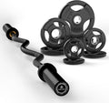 LIONSCOOL EZ Curl Bar Weight Set, 2 Inch Easy Curl Barbell with Weight Plates for Strength Training, Olympic Weightlifting, Squats, Curls, Deadlifts, Presses, Hip Thrusts, 350lbs/700lbs Weight Capacity