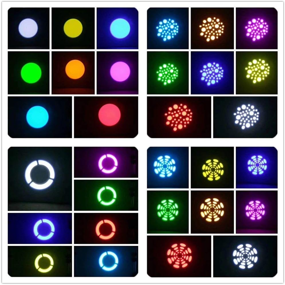 Stage Lights Moving Head Lights 8 Gobos 8 Colors 11 Channels 60W Spotlights DMX 512 with Sound Activated for Wedding DJ Party Stage Lighting 2PCS