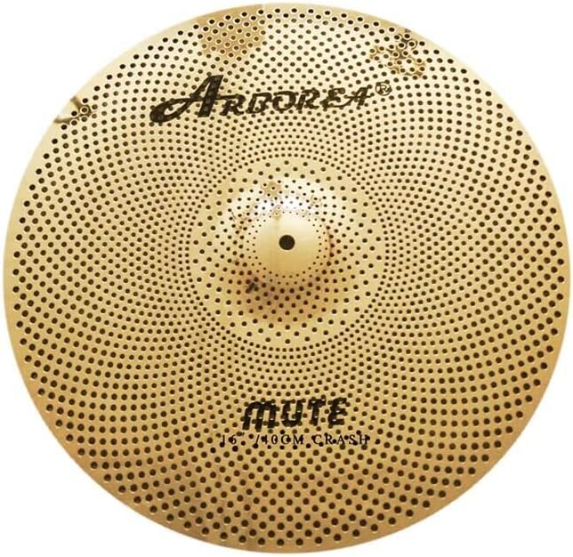 Arborea Mute Low Volume Cymbal Pack Bright Golden Cymbal set 14'hi-hat+16'crash+18'crash+20'ride 5Pcs Drummer Practice Cymbal