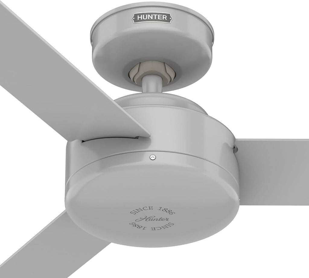 Hunter Fan 44 Inch Grey Indoor Ceiling Fan With No Light and 3 Blades for Kids Room, Bedroom, Living Room, Office, Basement, Kitchen, Dining Room (Renewed)