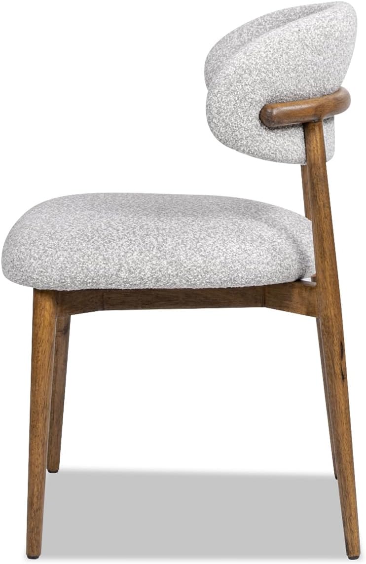 Jennifer Taylor Home Locke 20.5' Modern Upholstered Dining Chair with Wood Frame Salt & Pepper Boucle
