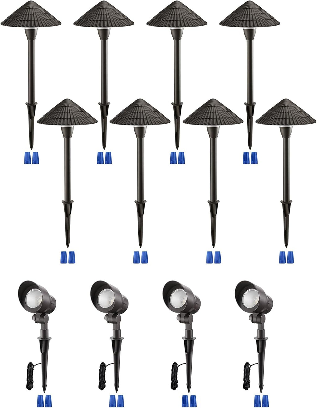 LEONLITE 12-Pack Low Voltage Landscape Lighting Kit, 12-24V LED Pathway Lights, Aluminum Outdoor Landscape Spotlight, Yard Light Kit for Walkway, Garden, ETL Listed, CRI90, 3000K Warm White