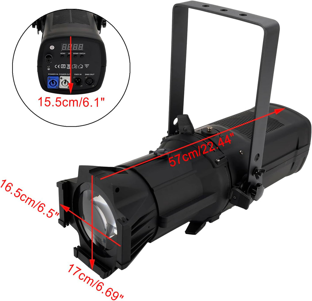 Topteng 250W Profile Spotlight 4In1 RGBW 17° Beam Angle LED COB Light For Event Lighting Disco Party DJ Moving Head Stage Lights for Church, Night Clubs, Entertainment Halls, Disco, Hotels, Shops