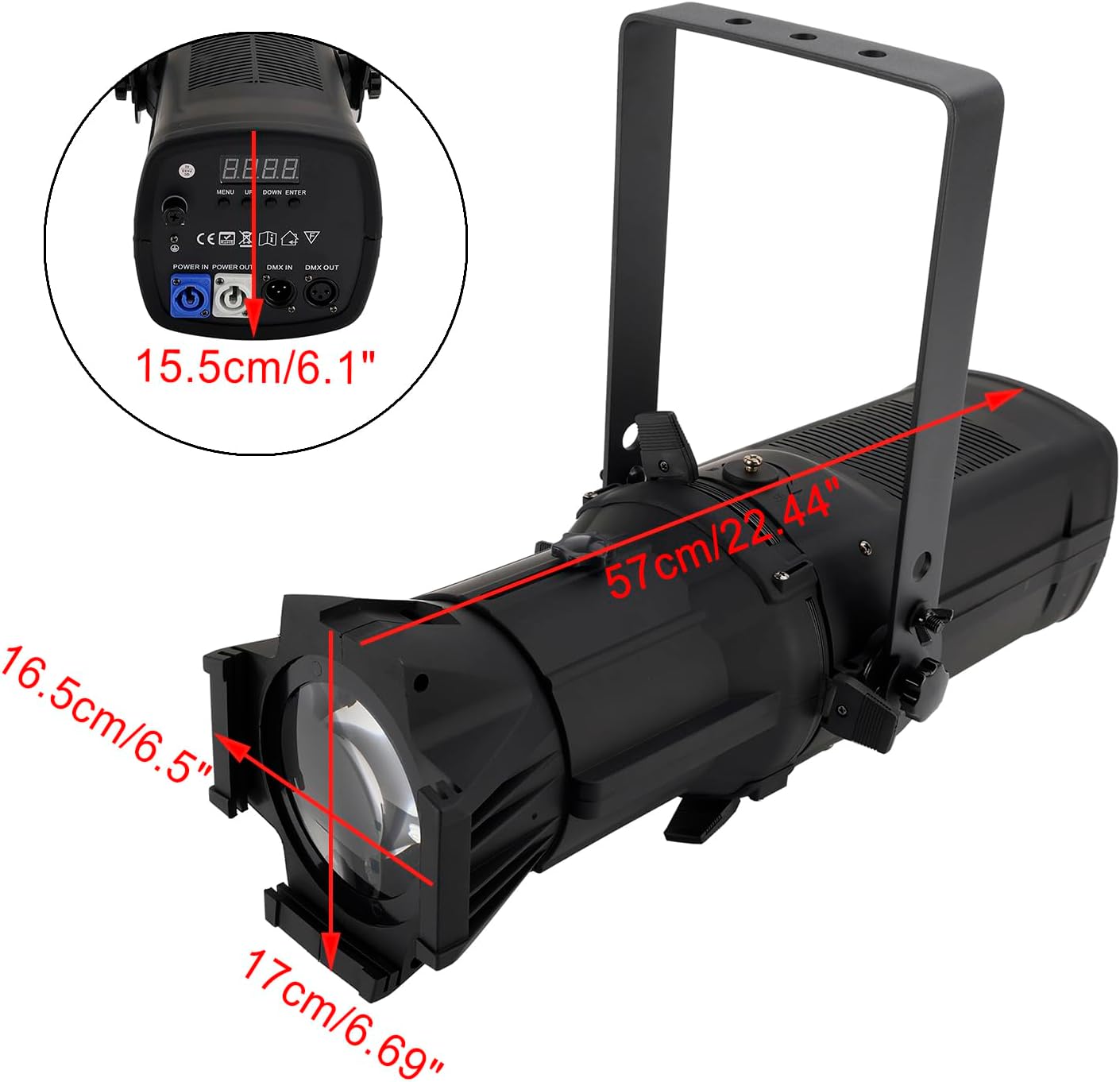 Topteng 250W Profile Spotlight 4In1 RGBW 17° Beam Angle LED COB Light For Event Lighting Disco Party DJ Moving Head Stage Lights for Church, Night Clubs, Entertainment Halls, Disco, Hotels, Shops
