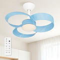 FANX 22 Inch Ceiling Fan with Light and Remote, Quiet DC Motor, Dimmable LED, Reversible 3-Speed Control, Easy Installation Downrod Fan for Small Rooms (Blue)