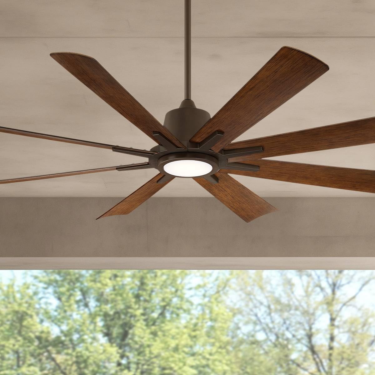 Casa Vieja 54' Inspirit Bronze LED Damp Remote Ceiling Fan