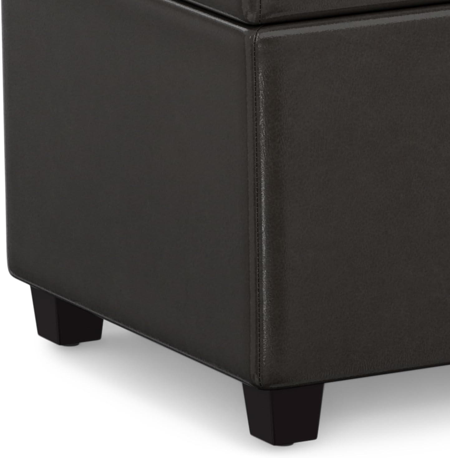 SIMPLIHOME Avalon Extra Large Storage Ottoman Bench - 54 inch Wide Upholstered Vegan Leather Rectangular Lift-Top Ottoman in Tanners Brown, Contemporary Bench for Living Room with Hidden Storage