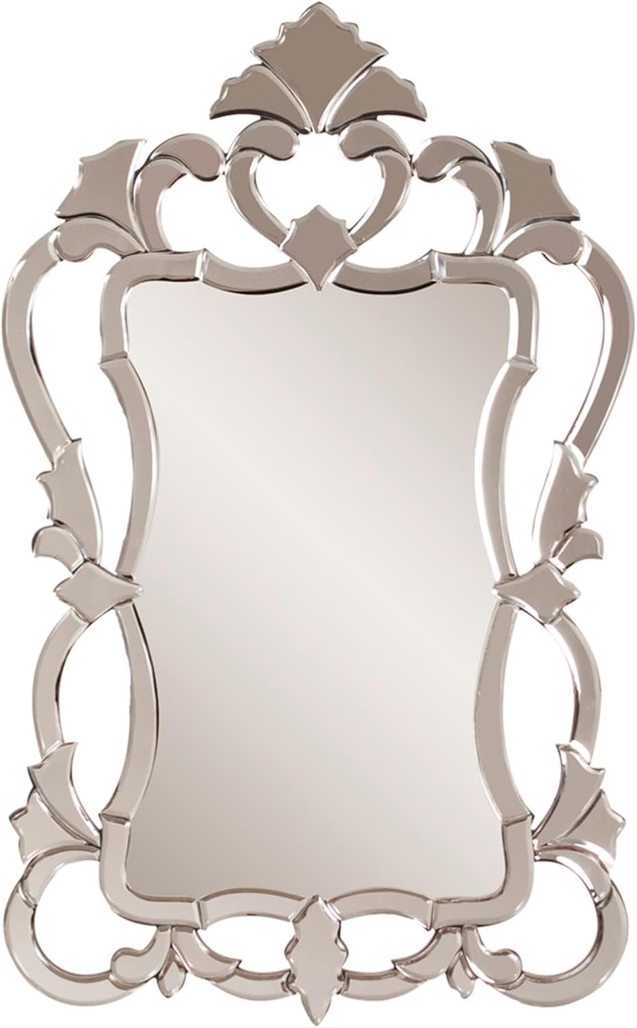Howard Elliott Collection Small Contessa Rectangular Venetian Wall Hanging Mirror, Antique Accent Design with Mirrored Frame, Wall Mirror for Home, Living Room, Entryway and Bathroom, 43 x 26 Inch