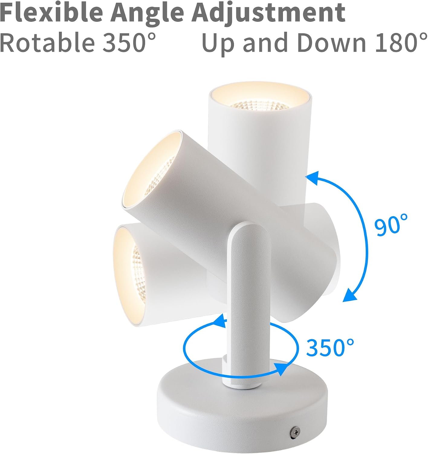 4 Packs 12W LED Dimmable Ceiling Spotlight Indoor – 24° Focused Beam, Monopoint Accent Lighting for Artwork, Wall Wash, Corridor – Adjustable Surface Mounted Spot Light