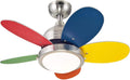 Westinghouse Lighting 7223600 Roundabout Indoor Ceiling Fan with Light, 30 Inch, Brushed Nickel