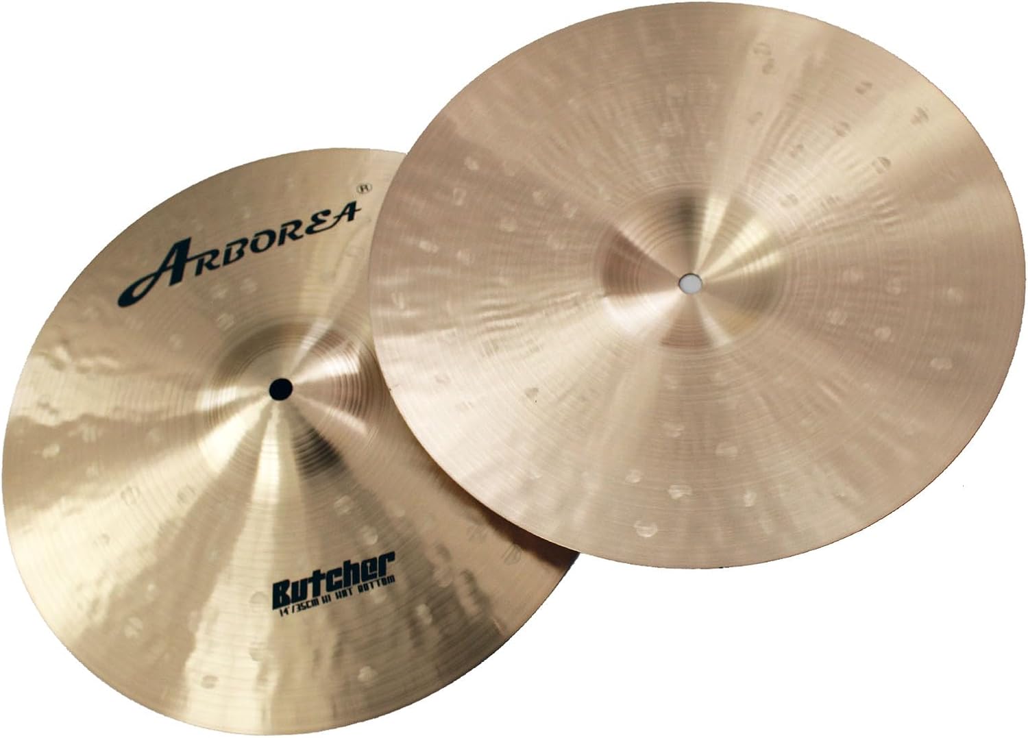Arborea B20 Bronze Alloy Cymbal Set Butcher Series 5pcs 14'Hihats 16'Crash 18' Crash 20' Ride, Handcrafted for Professional Drummers, Rich Tone & Durable Performance