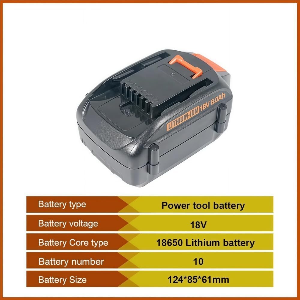 18V/20V Li-Ion Replacement Battery Compatible with Worx WA3551 WA3553 WA3570 WA3512 WG163 WG261 WG549 Leaf Blower String Trimmer Chainsaw Reciprocating Saw Cordless Power Tool(5.0ah)
