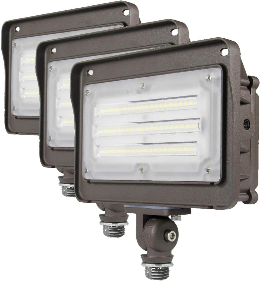kadision LED Flood Light Outdoor with Dusk to Dawn Photocell, 50W 6500LM IP65 Waterproof Adjustable Knuckle Mount LED Flood Lights 5000K 100-277V ETL Listed (Pack of 3)