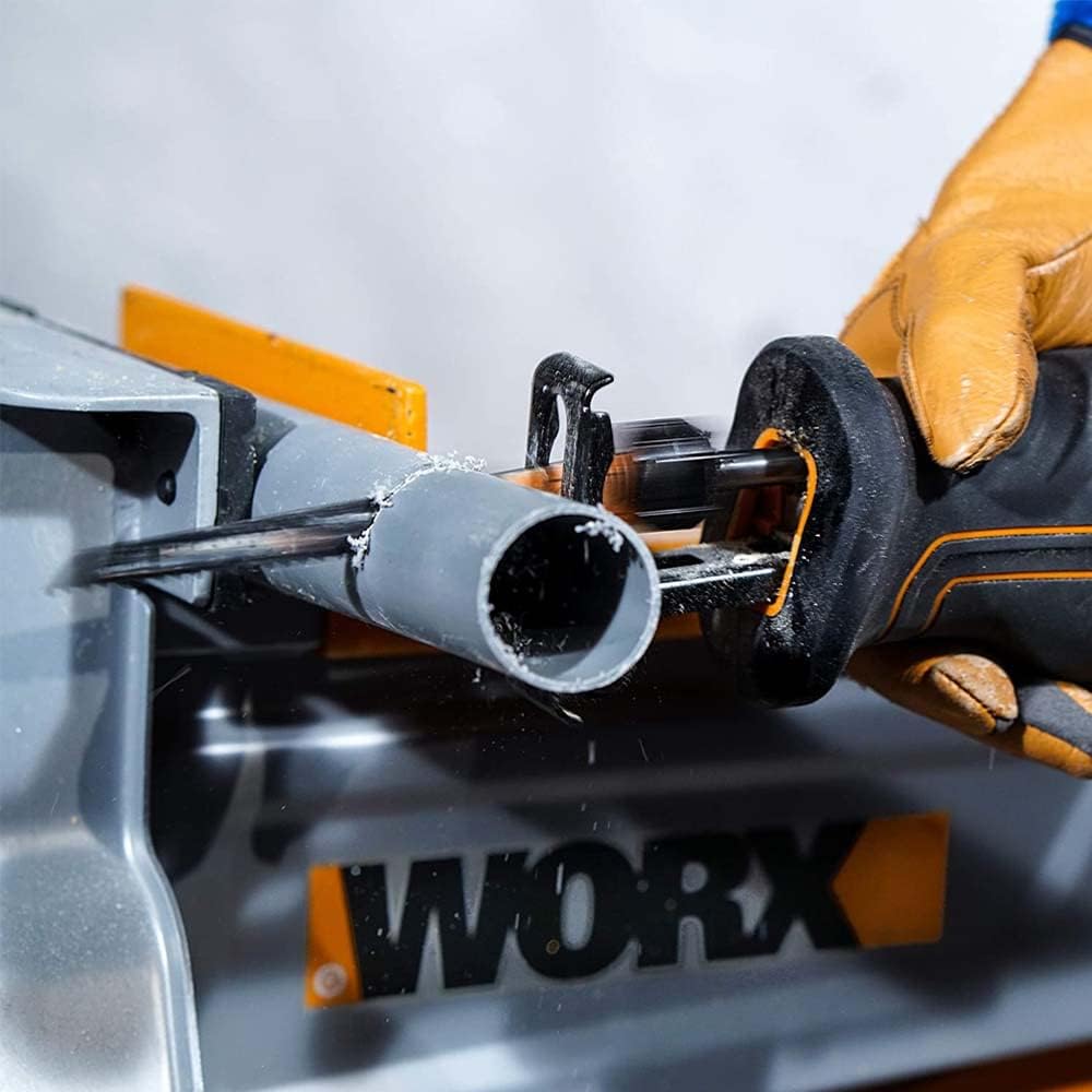 WORX WX500.9 Cordless Reciprocating Saw 20 V - Battery Saw for Cutting Wood, PVC, Steel etc. - Adjustable Base Plate, Variable Speed - Without Battery and Charger