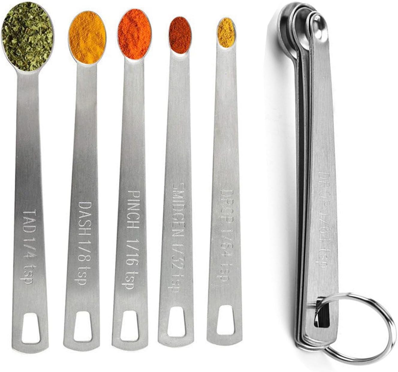 420 Set Measuring Spoons Set, Includes 1/4 tsp, 1/8 tsp, 1/16 tsp, 1/32 tsp, 1/64 tsp, Tablespoon and Teaspoon for Measure Liquid and Dry Ingredients, Food Grade Stainless Steel measuring Cups