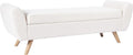 HomePop 60' Modern Storage Bench with Wood Legs - Sherpa Cream
