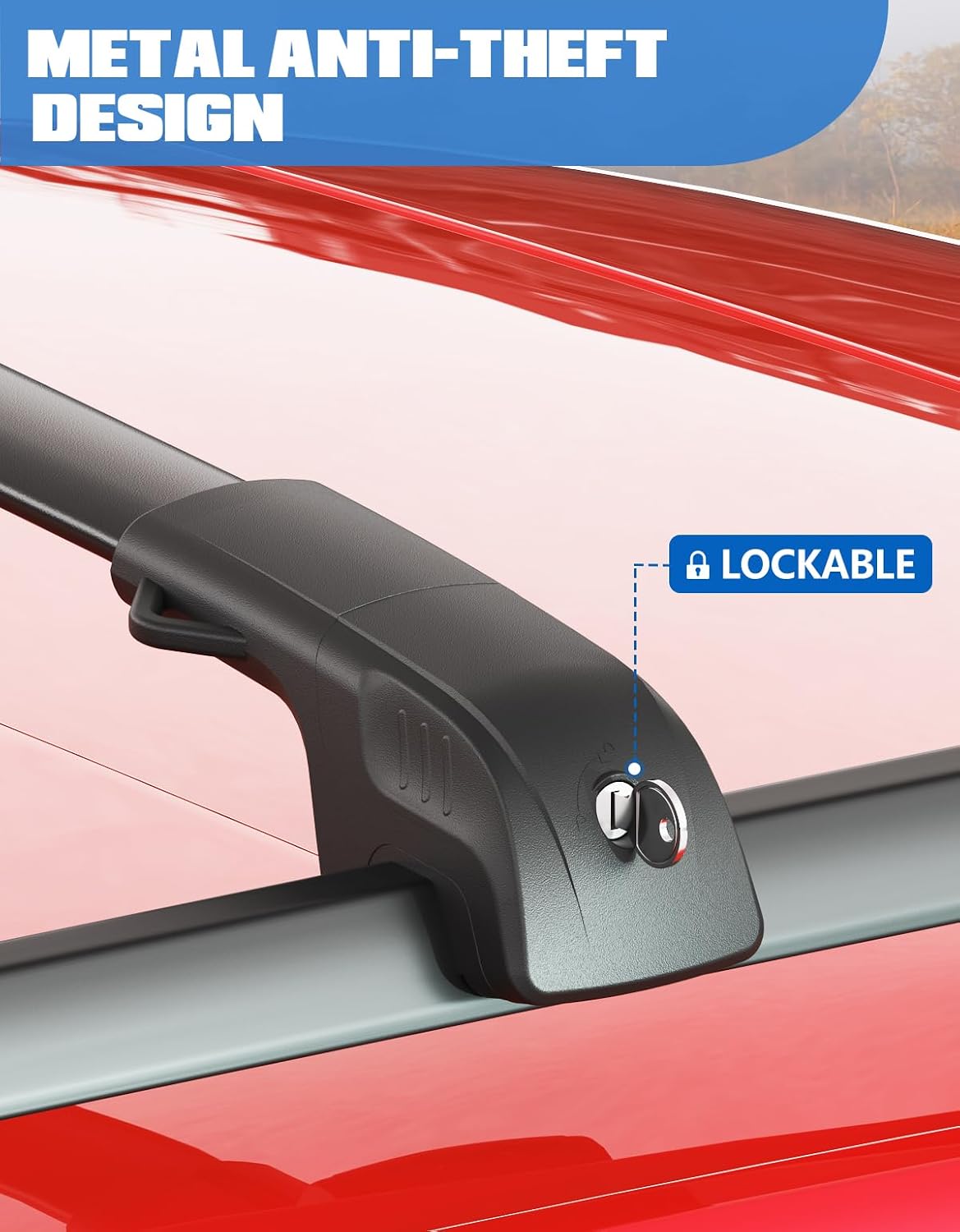 FengYu 300lb Lockable Roof Rack Cross Bars Compatible with Kia Telluride 2026 2027 with Raised Side Rails, Heavy Duty Aluminum Roof Rails Crossbars Cargo Bars