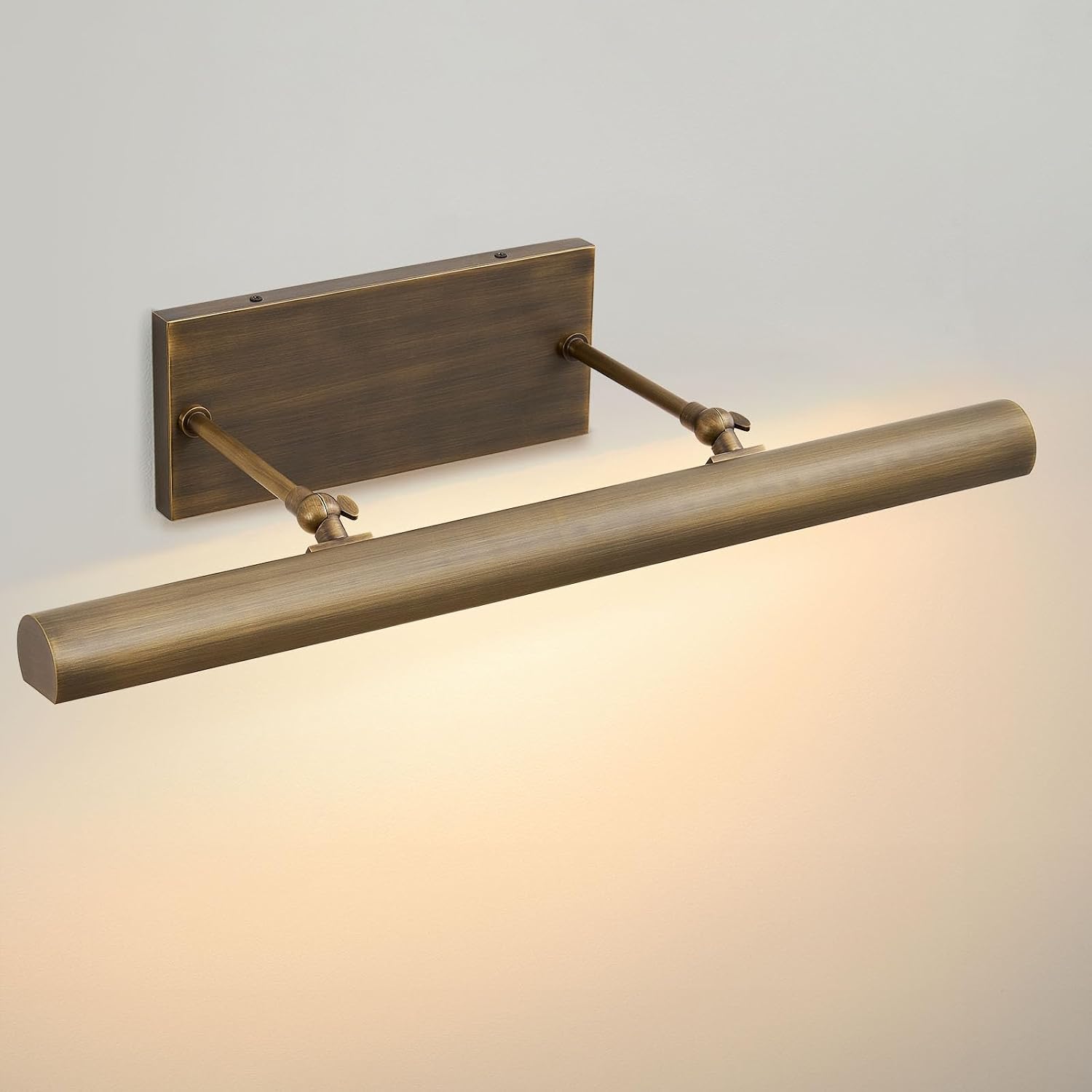 Hardwired Aged Brass Picture Light: 24' Rotatable Vintage Antique Bronze Gallery Artwork Lighting over Pictures Frame - Traditional Copper Museum Art Accent Spotlight for Library Wall Photo Painting
