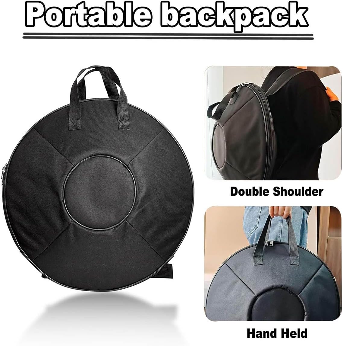 Handpan Instrument 432Hz/440Hz in D Minor Kurd, Steel Handpan 22 Inches, 9/10/12 Notes Handpan Drum with Mallets and Soft Bag, Suitable for Professional Performance(Purple,432HZ/12Note)