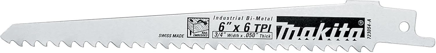 Makita 723054-A-100 6-Inch 6-TPI Wood Cutting Reciprocating Saw Blade