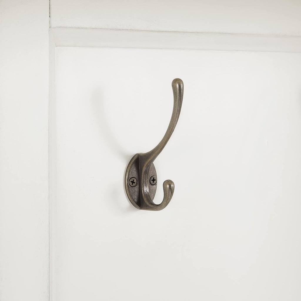 Crosley Furniture Holbrook Hall Tree with Shoe Rack Bench and Coat Hooks for Hanging Storage, Distressed White